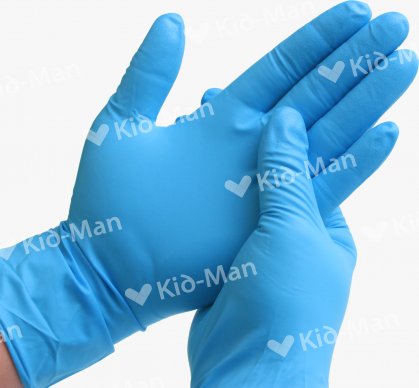 KID-MAN BLUE NITRILE GLOVES N100, SIZE L